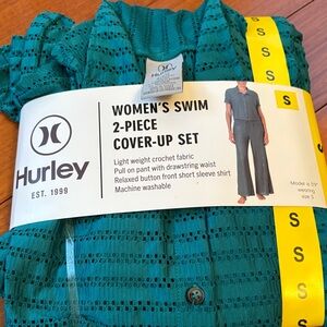 Hurley Women's Green 2-Piece Swim Cover-Up Set